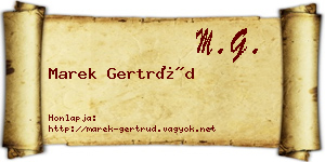Marek Gertrúd névjegykártya